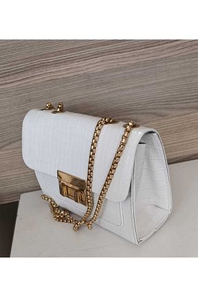 کیف دوشی سفید زنانه چرم مصنوعی MAC&MOS - کد 759131480