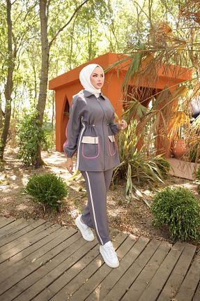 ست گرمکن حجاب طوسی زنانه رگولار Wovi Moda - کد 851197513