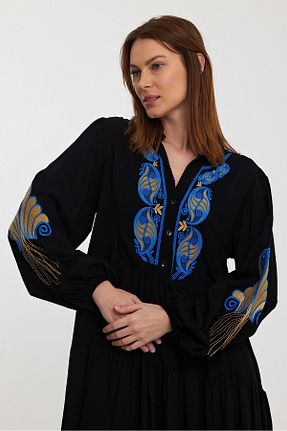 لباس سایز بزرگ مشکی زنانه %100 پنبه bacc - کد 820159253