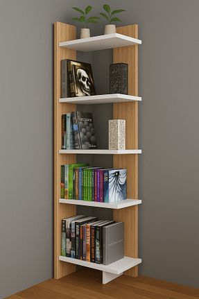 قفسه کتاب قهوه ای 151 سانتی متر Yılkı magaza - کد 871082739