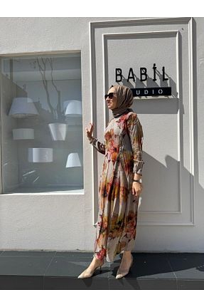 لباس حجاب قهوه ای زنانه رگولار MissWhence - کد 935123851