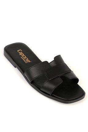دمپائی مشکی زنانه چرم مصنوعی Capone Outfitters - کد 810225637