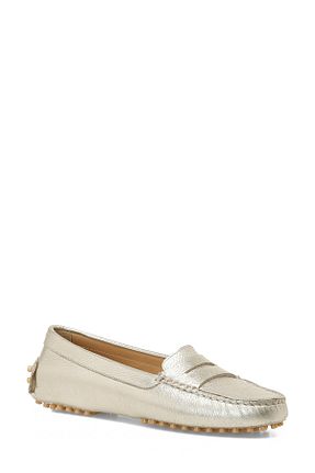 کفش لوفر طلائی زنانه چرم خالص Nine West - کد 900034487