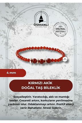 دستبند جواهر قرمز زنانه سنگ طبیعی OSMANLI DOĞAL TAŞ - کد 667402064
