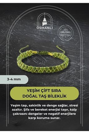 دستبند جواهر سبز زنانه سنگ طبیعی OSMANLI DOĞAL TAŞ - کد 669890612