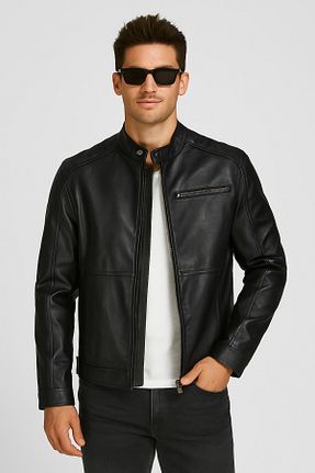 کاپشن مشکی مردانه اسلیم فیت Jack & Jones - کد 859897343