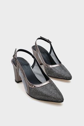 کفش پاشنه بلند کلاسیک طوسی زنانه چرم مصنوعی Capone Outfitters - کد 87376607