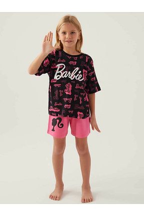 ست بالاتنه و پائین تنه مشکی بچه گانه بافت Barbie - کد 804772785