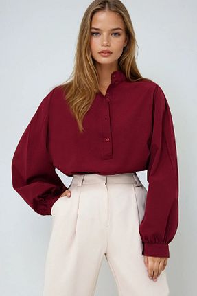 پیراهن زرشکی زنانه رگولار VAGGON - کد 925947860