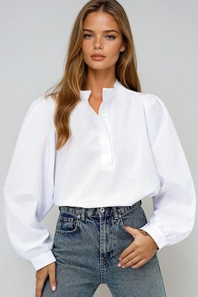 پیراهن سفید زنانه رگولار VAGGON - کد 797705668