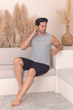 ست لباس راحتی طوسی مردانه طرح دار Sude HOMEWEAR - کد 942074717