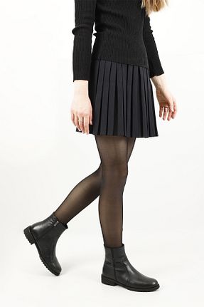 بوت / نیم بوت مشکی زنانه چرم خالص GÖNDERİ(R) - کد 666929949