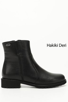بوت / نیم بوت مشکی زنانه چرم خالص GÖNDERİ(R) - کد 666929949