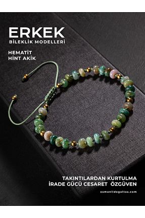 دستبند جواهر سبز زنانه سنگ طبیعی OSMANLI DOĞAL TAŞ - کد 738521607