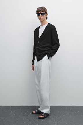 رویه مشکی مردانه کتان Massimo Dutti - کد 924124018
