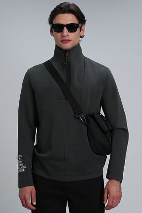سوئیشرت سبز مردانه ساده Lufian - کد 758738863