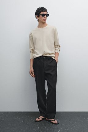 پلیور بژ مردانه ساده Massimo Dutti - کد 927573849