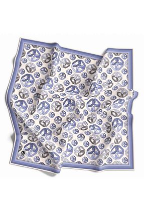 روسری آبی پلی استر VİOLLA - کد 877588654
