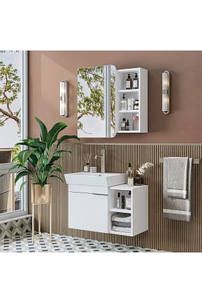 ست کمد حمام سفید ROOMART - کد 942205597