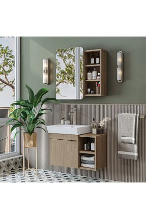 ست کمد حمام قهوه ای ROOMART - کد 942205518