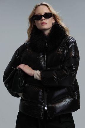 کاپشن مشکی زنانه رگولار Lufian - کد 769573478