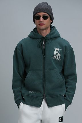 سوئیشرت سبز مردانه چاپی Lufian - کد 787229302