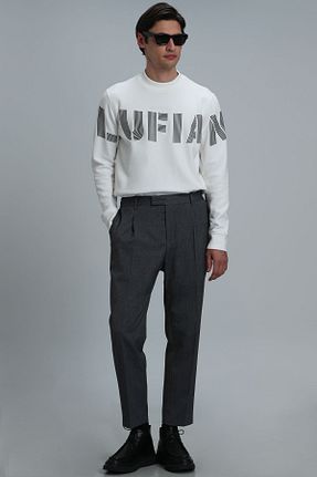 سوئیشرت سفید مردانه چاپی Lufian - کد 758738491
