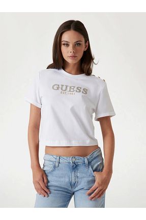 تیشرت سفید زنانه رگولار Guess - کد 926331820