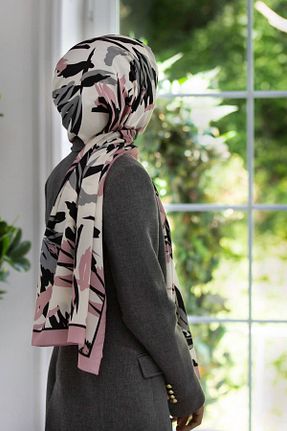 شال صورتی زنانه Medine İpeği Vissona - کد 890694797