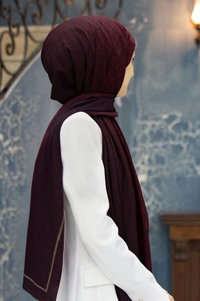 شال زرشکی زنانه Medine İpeği Vissona - کد 932055531