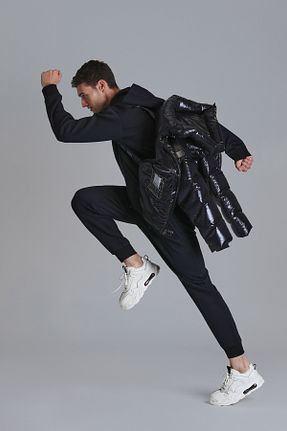 کاپشن مشکی مردانه رگولار Lufian - کد 877503395