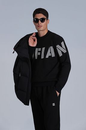 سوئیشرت مشکی مردانه چاپی Lufian - کد 859385909