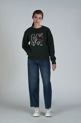 سوئیشرت سبز زنانه چاپی Lufian - کد 892483268