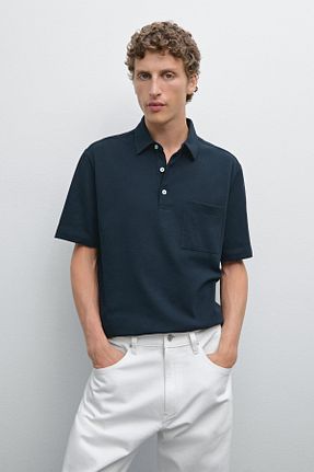 پولوشرت آبی مردانه پنبه ای Massimo Dutti - کد 936577436