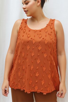 بلوز سایز بزرگ نارنجی زنانه سایز بزرگ Hanezza - کد 706472768