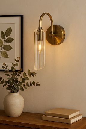 چراغ دیواری طلائی فلزی Tel Lighting - کد 862442265