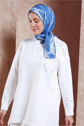روسری سرمه ای پلی استر Alvina - کد 864623819