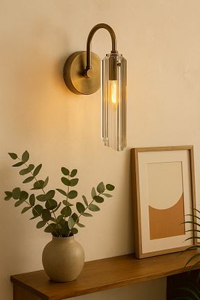 چراغ دیواری طلائی فلزی Tel Lighting - کد 862442265