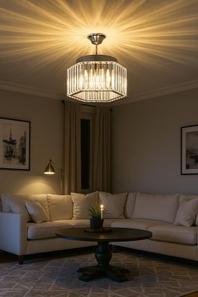 لوستر رنگی سنگ کریستال M Mediyamu Aydınlatma - کد 943316388