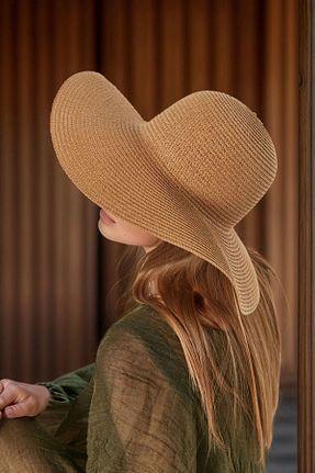 کلاه قهوه ای زنانه حصیر Luminos Butik - کد 241821100