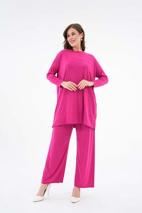 ست بالاتنه و پائین تنه حجاب صورتی زنانه رگولار NİSUM MODA - کد 902922360