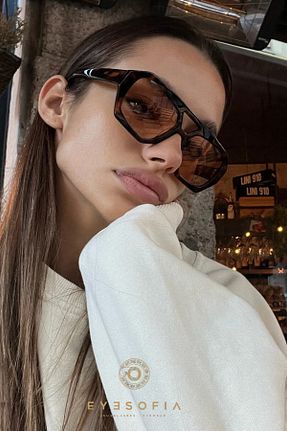 عینک آفتابی قهوه ای زنانه 52 Eyesofia - کد 944366582