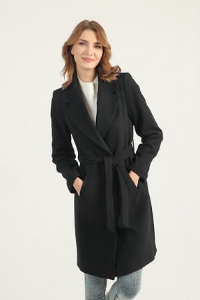 پالتو پشمی مشکی زنانه رگولار Swass - کد 776091439