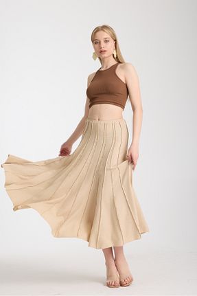 دامن بژ زنانه بافتنی Swass - کد 931244674