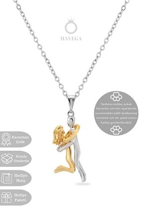گردنبند استیل ( فولاد ) رنگی زنانه استیل ضد زنگ MAVEGA - کد 932400540
