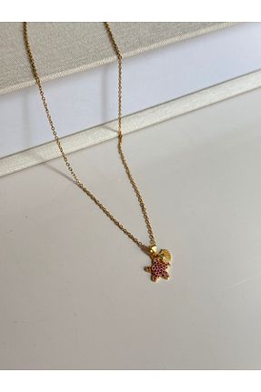 گردنبند استیل ( فولاد ) زرد زنانه استیل (فولاد) LEROSY CO - کد 938098556