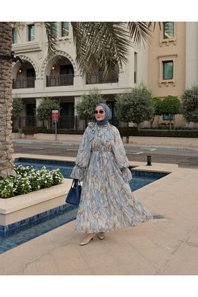 لباس آبی زنانه بافتنی Ahel Tasarım - کد 940561442