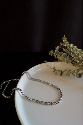 گردنبند استیل ( فولاد ) سفید بچه گانه استیل ضد زنگ SEVGİLİ TAKI - کد 803551951