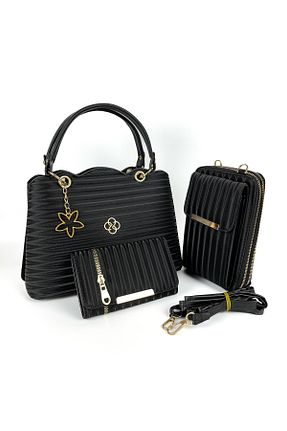کیف دوشی مشکی زنانه چرم مصنوعی MOLDİVA - کد 945115686