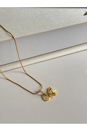 گردنبند استیل ( فولاد ) زرد زنانه استیل (فولاد) LEROSY CO - کد 938086414